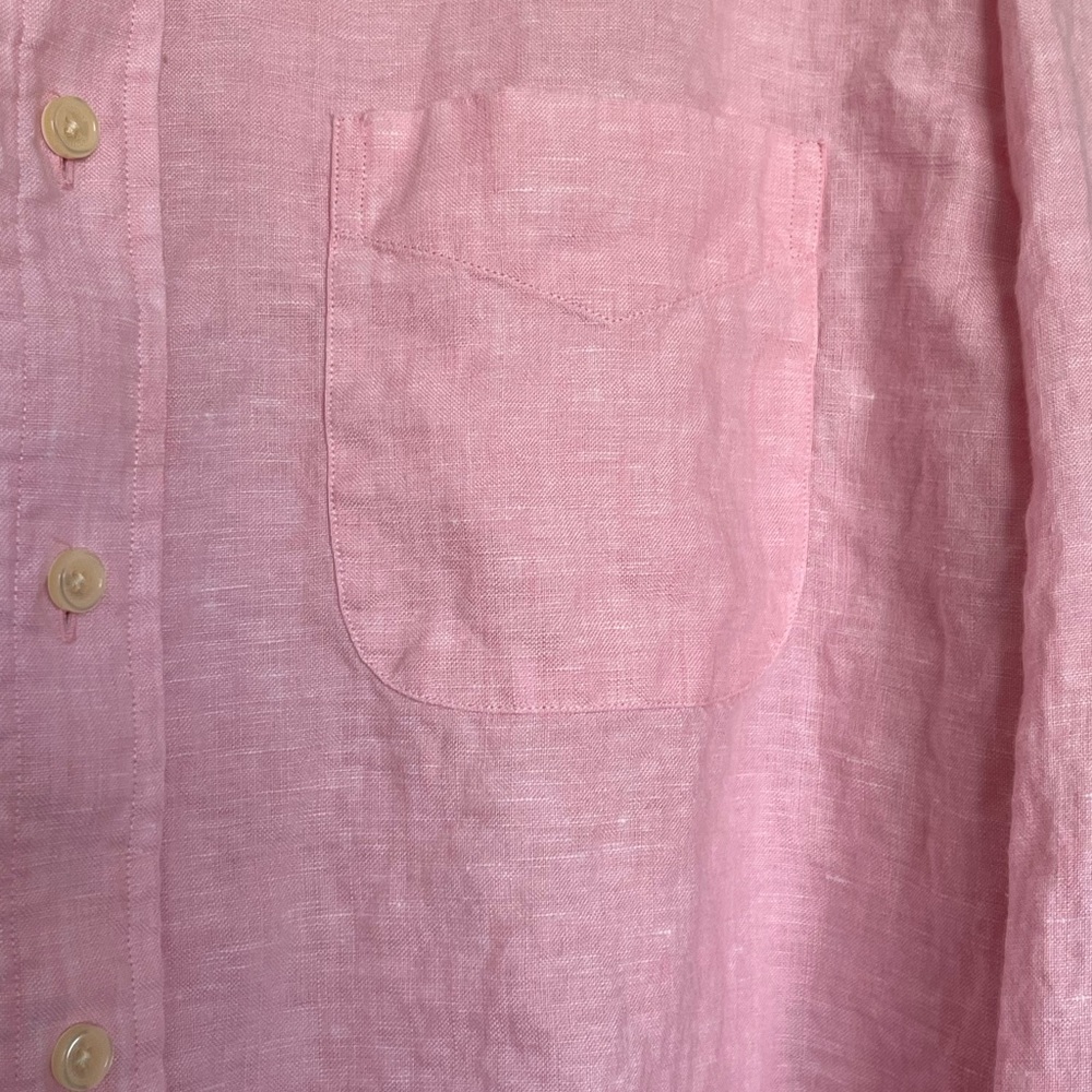 Brooks Brothers Traditional Fit Pink Irish Linen Button-Down Shirt Size Large - Picture 5 of 9